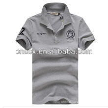 13PT1043 Design de camisa de algodão de cor lisa dos homens